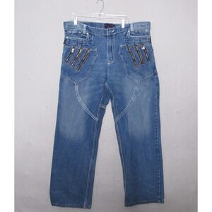 Vintage Red Ape Jeans Men 40 32 Zipper Detail Cotton‎ Y2K 90s Hip Hop Skate